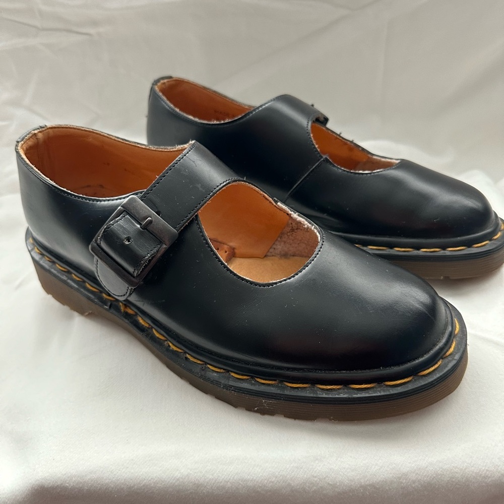 Original “Dr. Martens” Blk Color Mary Janes; Size UK 5 (US 7M); Made In England